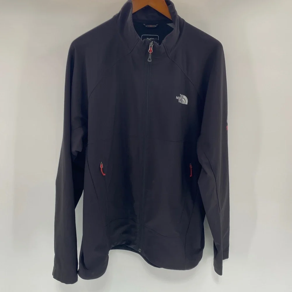 The North Face Summit Series Jacket Mens XL Black Softshell Full Zip Technical